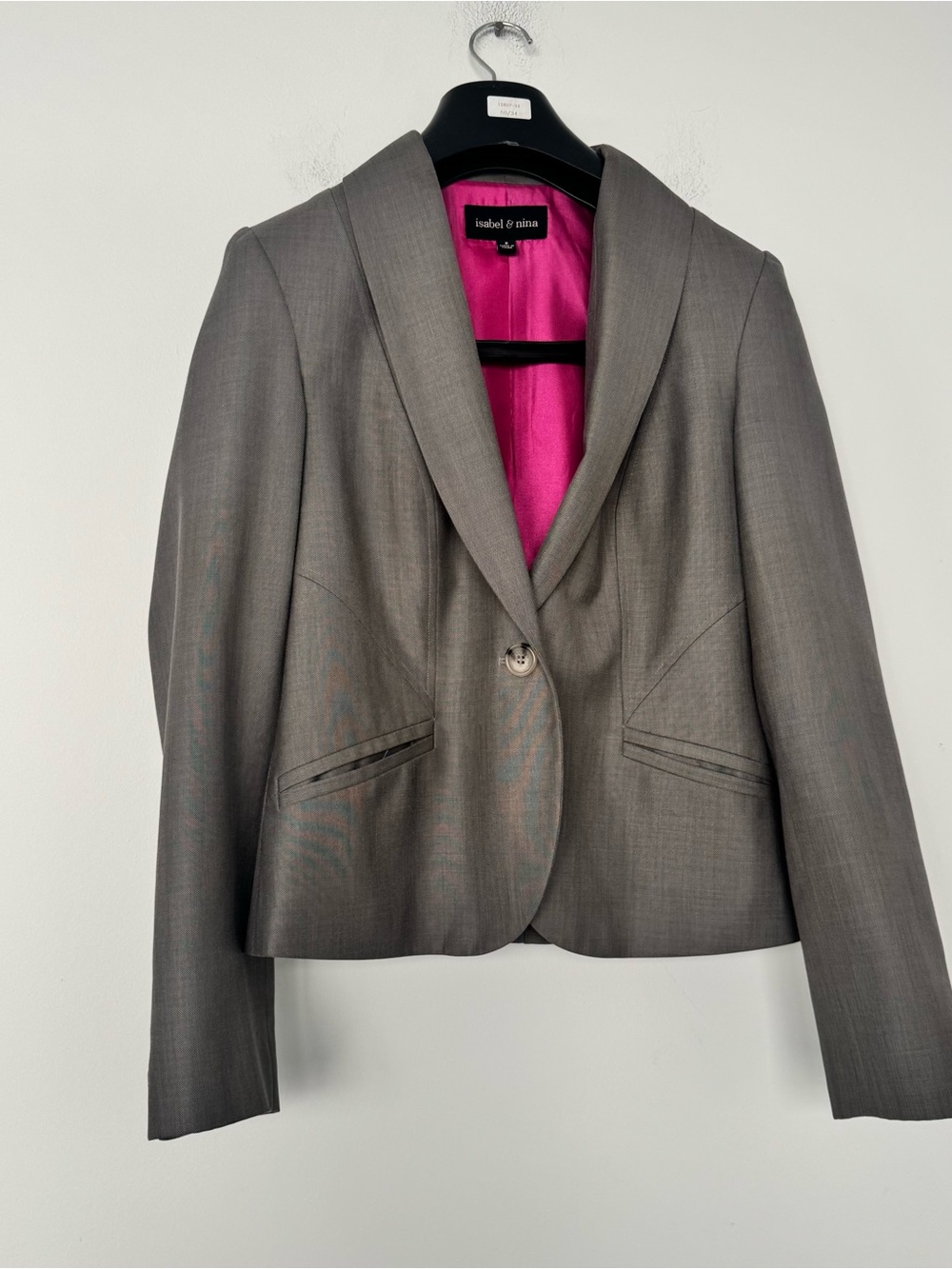 ISABEL & NINA Cropped Blazer Jacket
Charcoal Gray Pink Lining Office Women’s 2